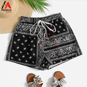 Shorts pour femmes à la mode respirant léger 180GSM Polyester Style confort haute ceinture élastique - Product Image 2