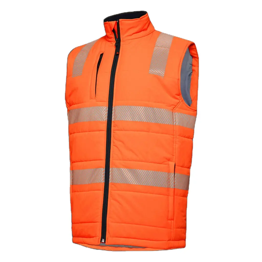 Temporada de invierno Hi Vis chaleco de seguridad transpirable reflectante para hombres ropa de construcción de trabajo seguridad invierno verano chaleco acolchado chaqueta