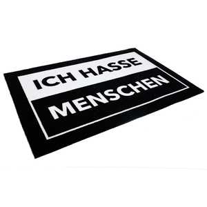 Paillasson moderne réversible, lavable et résistant, avec motif original 'J'ai horreur des gens' en forme de puzzle, pour la maison et le bureau - Product Image 6