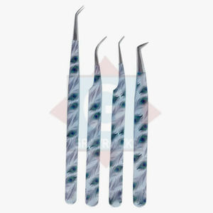 High Quality Precision Stainless Steel <b>Lash</b> Tweezers for Eyelash Extensions Customized Logo - Product Image 1