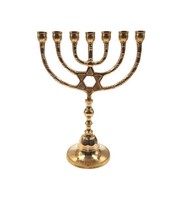 Chandelier Menorah de Luxe à 7 Branches en Laiton Écologique, Artisanat Diamanté, Décoration d'Intérieur, Porte-Bougie