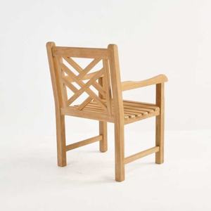 Silla de Comedor de Teca para Jardín, Silla de Exterior con Diseño de Listones, Banco de Madera de 1 Plaza, Conjunto de Muebles de Patio - Corentine - Product Image 3