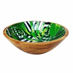 จานชามสลัดที่มียอดขายสูงสุดขนาดที่กําหนดเองผลิตในอินเดียชามเสิร์ฟไม้อะคาเซียพิมพ์เคลือบ - Product Image 2