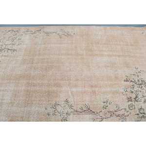 5x8.8 ft Rug, Vintage Turkish Rug, <b>Brown</b> <b>Wool</b> Rug - Product Image 5