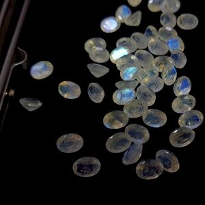 Piedra lunar de arcoíris Natural, piedras preciosas semipreciosas facetadas de forma ovalada para fabricación de joyas, venta al por mayor de todos los tamaños - Product Image 3