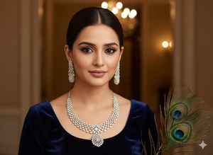 ชุดจี้โฆษณาอินเทรนด์เครื่องประดับทำมือดีไซน์แบบดั้งเดิมหรูหราสำหรับงานแต่งงานของผู้หญิงและโอกาสต่างๆ - Product Image 5