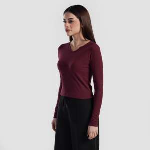 Maroon Rush Fit <b>Top</b> for Fitness High-Performance Apparel - Product Image 3