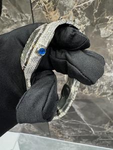 41mm Luxury Full White VVS1 Moissanite Diamond with filly tested Iced Out Square dial Skeleton Hip hop Style <b>Watch</b> - Product Image 5