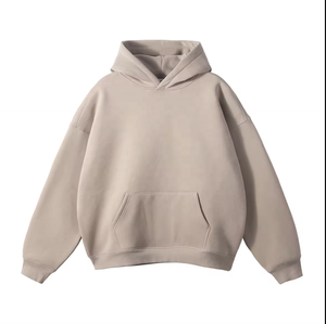 Cotton Polyester Blank <b>Thick</b> <b>Fleece</b> Heavy Weight Oversized Winter Solid Front Hooded Sweatshirts Custom Silk Screen Printed Logo - Product Image 4