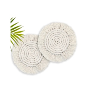 Oval Jute Woven <b>Placemats</b> Round Fabric Coasters Cotton Braided <b>Placemats</b> <b>Dining</b> <b>Table</b> Mat Heat-Resistant Pot Holders - Product Image 3