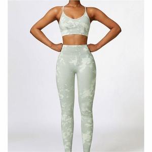 Ensemble de yoga pour femmes, vêtements de fitness longs, couleur unie, respirant, spandex/nylon, qualité supérieure - Product Image 5