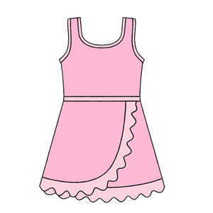 Robe jaune unie et noire pour petite fille, style boutique, GSD4134, vente en gros, robe athlétique sans manches à volants pour bébé fille. - Product Image 6