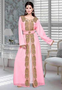 High Quality <b>Plus</b> <b>Size</b> Long Sleeves Islamic Moroccan <b>Kaftan</b> Dress Beaded Hand Embroidered Abaya - Product Image 2
