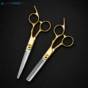 Premium Gold Texturizing <b>Scissors</b> <b>for</b> <b>Hair</b> Cutting and <b>Thinning</b> Professional <b>Hair</b> Shears with Fine Teeth - Product Image 1
