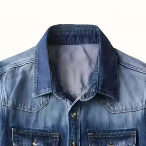 Premium High Quality New Arrival Men's Vintage Style <b>Custom</b> <b>Denim</b> <b>Jacket</b> 100% Cotton Knitted Winter Season with Patches Button - Product Image 3