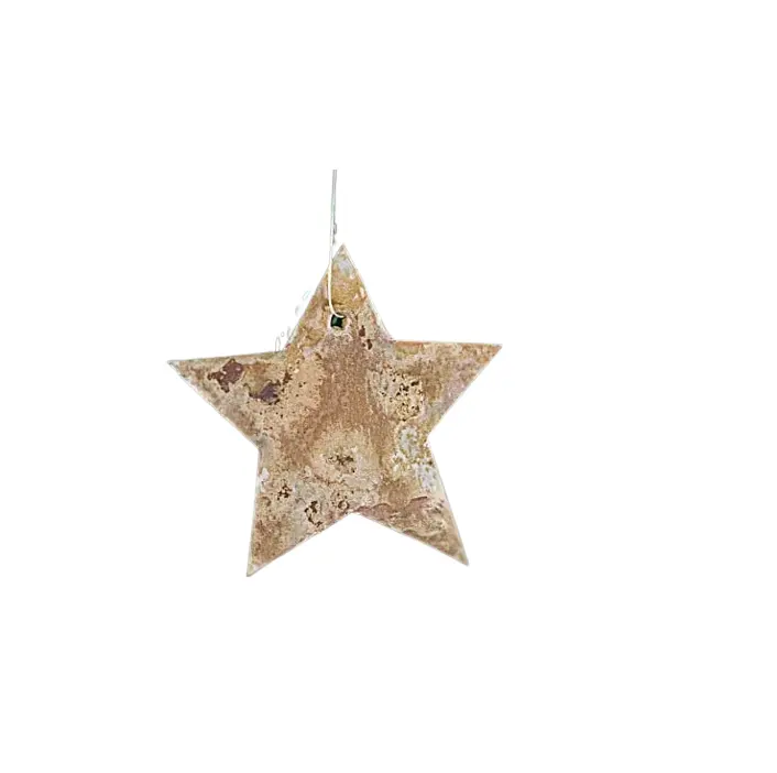 Metal Enfeites De Natal Estrelas Penduradas Decoração De Natal Latão Revestido De Alumínio Brilhante Decorativa Estrela De Metal Estrela De Natal