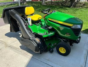 Prix d'usine DIY John Deere Tracteur de jardin autoporté avec ramasse-herbe, moteur 2 temps, alimenté par batterie, bon prix - Product Image 5