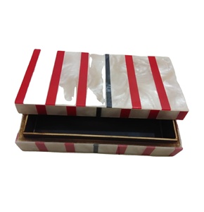 Joyero de marfil rojo, caja de joyería azul de lujo, embalaje de joyería, caja de exhibición de regalo, colgante de pulsera de anillo - Product Image 1