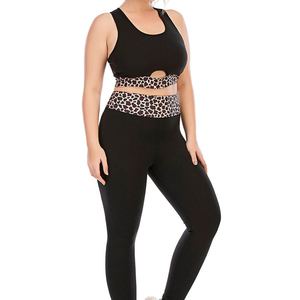 Ensemble de yoga sur mesure de haute qualité en gros, taille plus, 2 pièces, résistant à l'eau, séchage rapide, tissu doux et respirant, vêtements de sport pour femmes - Product Image 3