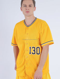 เสื้อเบสบอลและซอฟต์บอลสีดำสีขาวพิมพ์ซับลิเมชัน2024สีทองออกแบบได้ตามต้องการ - Product Image 2