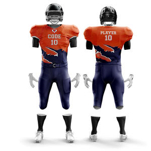 ชุดเสื้อฟุตบอลเยาวชนออกแบบได้ตามต้องการชุดเสื้อเจอร์ซีย์ฟุตบอลอเมริกันแบบซับลิเมชันเต็มตัว - Product Image 1