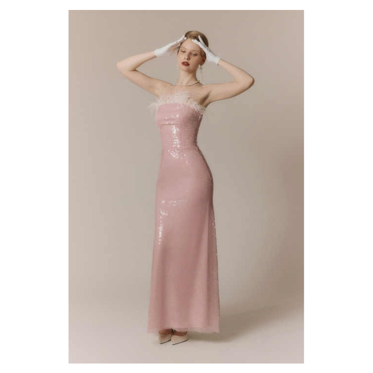 knee length dresses for ladies Glamorous Off-Shoulder Long Sleeve Shining Evening Dress EU32 / Black with Gold Glitter main image 1