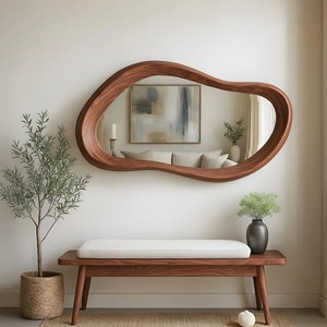 Miroir mural en bois dur de haute qualité et durable pour la salle de bain, l'entretien quotidien et le style intérieur, disponible au meilleur prix - Product Image 1