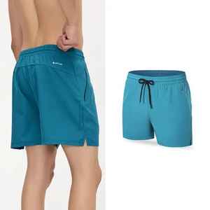 Pantalones cortos de poliéster de doble capa para hombre, estilo Vintage, cintura elástica, gimnasio, Fitness, baloncesto, secado rápido, transpirable, patrón sólido - Product Image 6