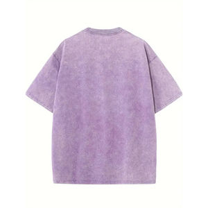 Camiseta Extra Grande para Hombre, Calidad Superior, Lavado Ácido, Estilo Hip Hop, Holgada, Lisa en la Parte Delantera, Hombros Caídos, Diseño Personalizado - Product Image 2