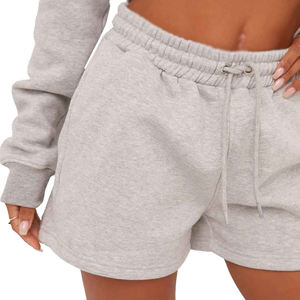 Ropa Personalizada al por Mayor, Conjunto Deportivo Unisex de Dos Piezas, Sudadera con Capucha y Pantalones Cortos, 100% Algodón - Product Image 3