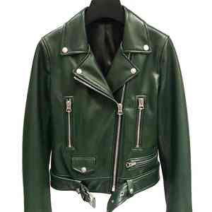 แจ็คเก็ตหนังแท้ผู้หญิง ดีไซน์ขายดี สินค้ามาใหม่ แจ็คเก็ตหนังผู้หญิงสีพื้น - Product Image 5