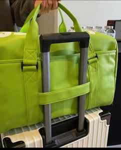 Unisex Custom Logo Large Capacity PU Leather Travel Duffel Luggage Bag Waterproof Gym Duffle Bag with <b>Shoe</b> <b>Storage</b> Compartment - Product Image 3