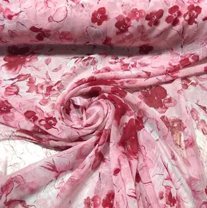 Tái Chế Hoa Hi Đa Voan Rửa Vải/100% Polyester Không Căng In Vải - Product Image 6