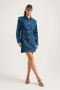 OEM personalizado vestido de mezclilla de las mujeres 100% algodón largo Casual Maxi vestido de alta calidad señoras Jeans vestido para la venta - Product Image 3