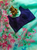 India etnik Saree Sari syari India dan Pakishtani pakaian tangan Batik murni katun Saree untuk wanita