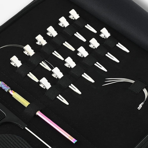 titanium color coated stainless steel Hot Selling new arrival Stainless Steel Hair Extension <b>Pliers</b> <b>Sets</b> Kit With Loop Tool - Product Image 5
