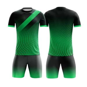 Maillot de football unisexe personnalisé par sublimation, kit de maillots de club de football, short, séchage rapide, respirant, maillots de sport, noir, vert, Angleterre - Product Image 2