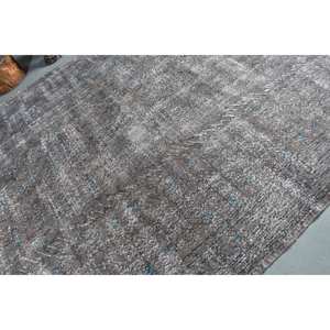 พรมขนสัตว์สีเทาสีน้ำเงินขนาด7.3x9.8ฟุตแบบคลาสสิกสไตล์ตุรกีแบบคลาสสิกการเย็บปะติดปะต่อกันสี่เหลี่ยมผืนผ้าสำหรับห้องนั่งเล่นขนตุ๊กตาลาเท็กซ์ - Product Image 5