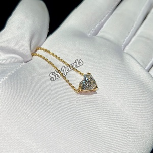 2.00ct VVS Lab พลอยเทียมรูปหัวใจพร้อมสร้อยคอทองคำละเอียดอ่อน10K สำหรับเป็นของขวัญครบรอบผู้หญิงได้รับการรับรองจากหิน CVD - Product Image 1