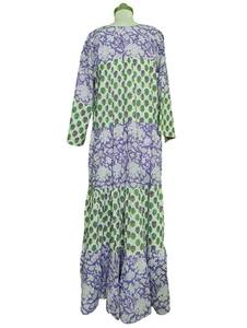Robe longue en coton imprimé à la main à motifs floraux, style bohème, pour femmes, pour l'été - Product Image 6