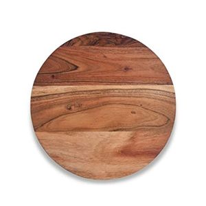 Planche à découper ronde en bois naturel antidérapante pour la cuisine - Product Image 1