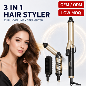Styler capillaire en céramique 3-en-1, brosse lissante et bouclante automatique, outil de coiffage thermique pour usage domestique et professionnel - Product Image 1