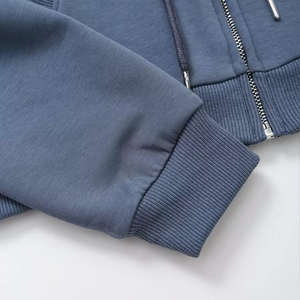 Custom logo <b>Crop</b> <b>Tops</b> Women Hoodie Screen Print Long Sleeve Blank Thick <b>Crop</b> Zip up Hoodie - Product Image 5