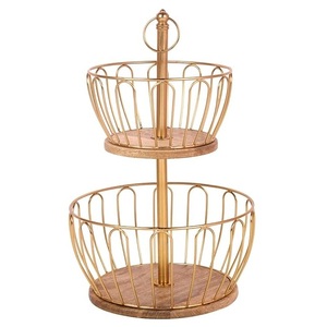 Kitchen 3 Tiers Metal Food Storage Organizer <b>Wire</b> <b>Shelving</b> Kitchen Trolley Stylish Elegant Fruit Holder Kitchen Accessories - Product Image 6