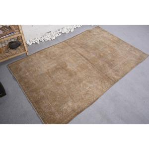 Tapis turc, tapis vintage 4x6,6 pieds, tapis en laine beige brun ombré - Product Image 2