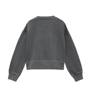 Sudadera de alta calidad para niños pequeños, jersey de gran tamaño de Color gris oscuro, cuello redondo, tela de punto anticontracción, sudadera para niños - Product Image 2
