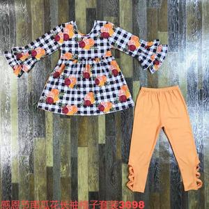 RTS Vente en gros Ensemble de vêtements pour petites filles Jupes à manches longues avec <span class=keywords><strong>pantalon</strong></span> long Tissu en soie de lait de 0 à 16 <span class=keywords><strong>ans</strong></span> pour l'automne - Product Image 5