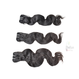 100% fabriqué en inde paquet de cheveux humains Bodywave Virgin Extensions couleur naturelle non traitée cuticule alignée Double trame - Product Image 5