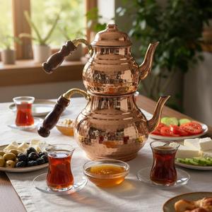 กาน้ำชาทองแดงตีขึ้นรูปด้วยมือ ดีไซน์โลหะทนทาน - Product Image 3