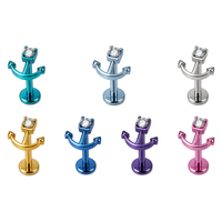 Boucles d'oreilles clous en titane ASTM F136 hypoallergéniques à dos plat et filetage interne pour femmes, vente en gros